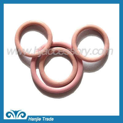 Nylon Pink Powder Coated Bra Rings for Lingerie Accessories