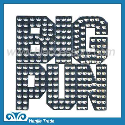 Custom LOGO Rhinestone Black Buckle