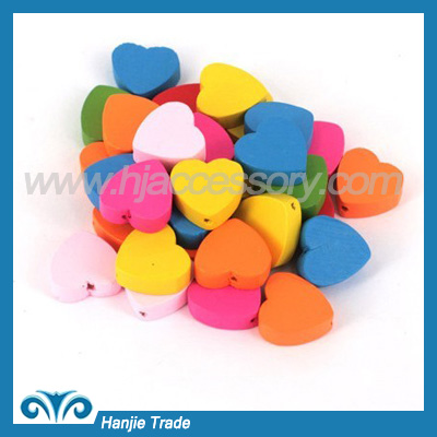Mixed heart-shaped Wood Beads