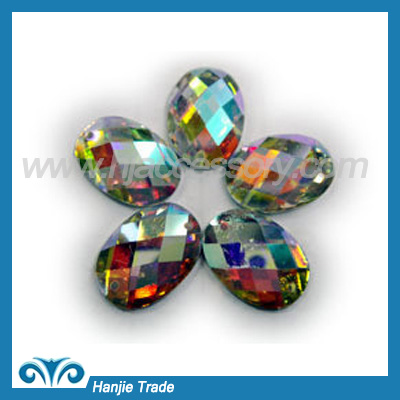 AB Color Oval shape acrylic rhinestone