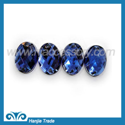 Blue Oval shape acrylic rhinestone