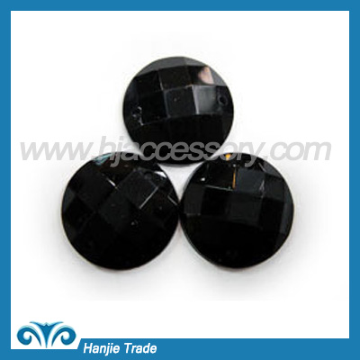 Black Round Flatback Acrylic Bead Rhinestone