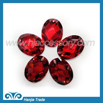 Siam Oval shape acrylic rhinestone