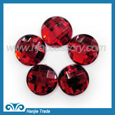 Siam Round Flatback Acrylic Bead Rhinestone