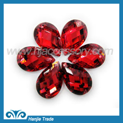 Siam teardrop shape acrylic rhinestone