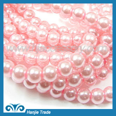 Pink Colors Round Acrylic Pearl Loosen Bead