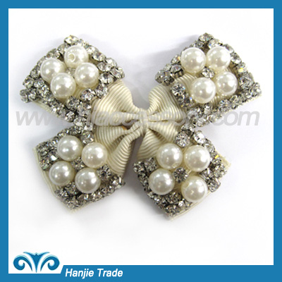 Garment Handmade flower with pearl beads
