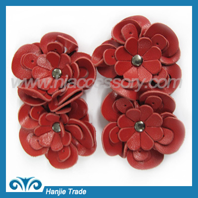 Fashion Leather handmade flower for shoes decoration