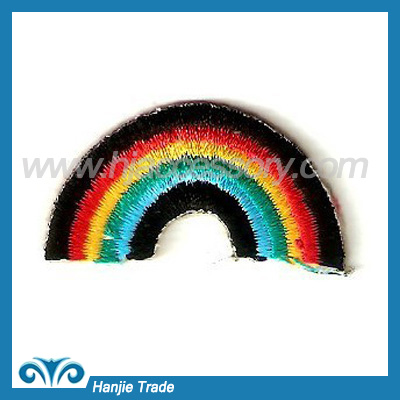 Garment embroidery patch rainbow design