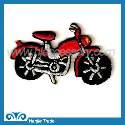 Garment embroidery patch motorcycle design