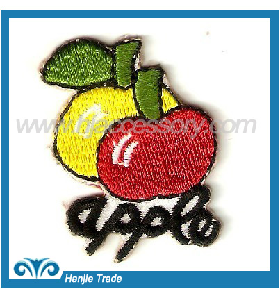 Garment embroidery patch apple design