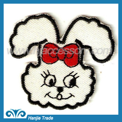 Garment embroidery patch rabbit design