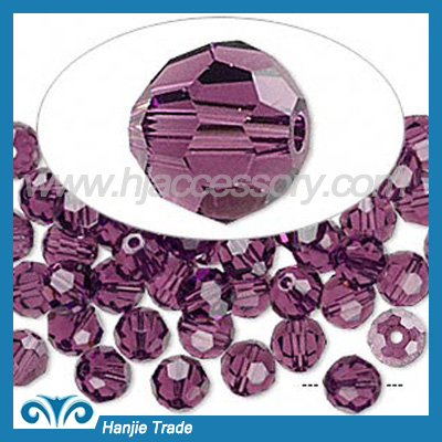 Bulk Imitation SW Round Faceted Crystal Beads 5000 Amethyst