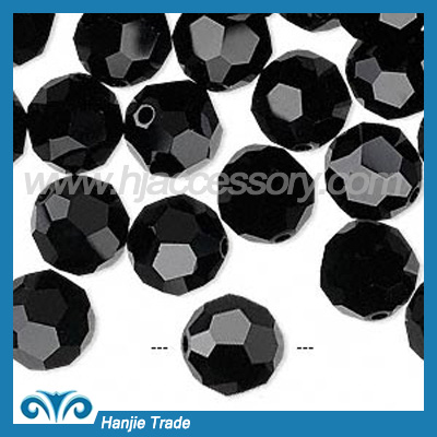 Bulk Round Faceted Glass Beads Crystal 5000 Black