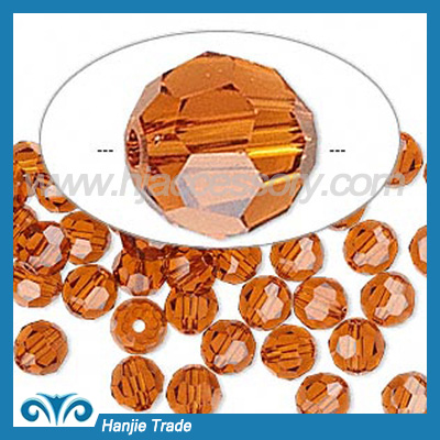 Bulk Round Faceted Glass Beads Crystal 5000 Topaz