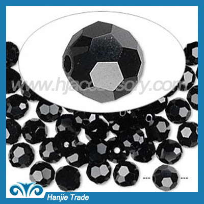 Bulk Round Faceted Crystal Beads 5000 Black