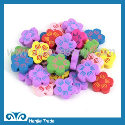 Colorful Wooden Flower Beads  Jewelry beads