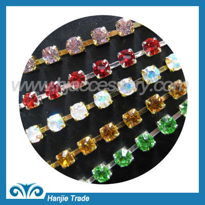 Crystal rhinestone cup chain