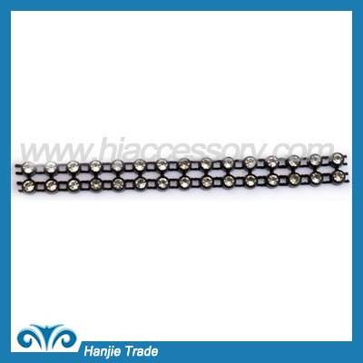 Crystal rhinestone banding with plastic base