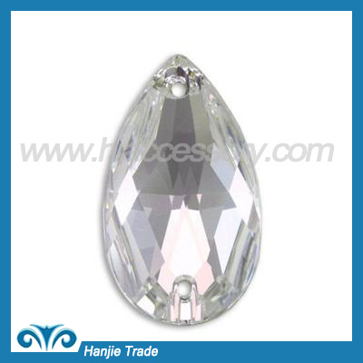 Flat Back Pear Sew on Rhinestone Crystal 3230