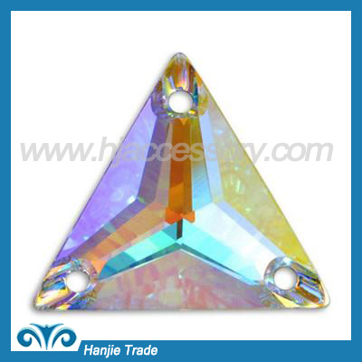 Flat Back Triangle Sew on Rhinestone Crystal AB 3240