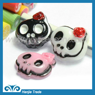 DIY resin cabochons sweet skull for phone decoration