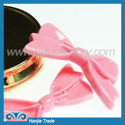 DIY resin cabochons pink bow for phone decoration