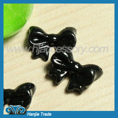 DIY resin cabochons black bow for phone decoration