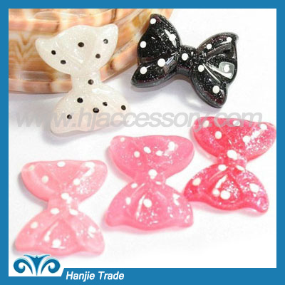 DIY resin cabochons dots bow for phone decoration