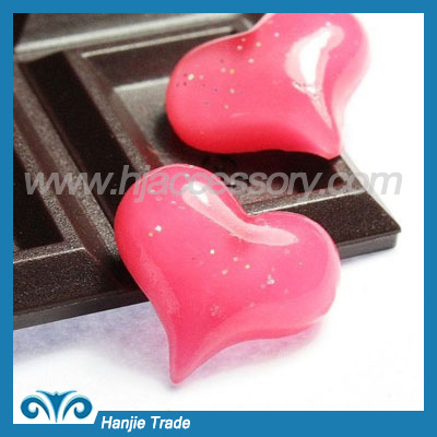 DIY resin cabochons sweet heart for phone decoration