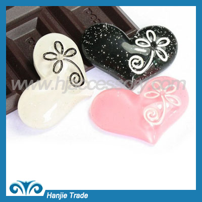 DIY resin cabochons sweet heart for phone decoration