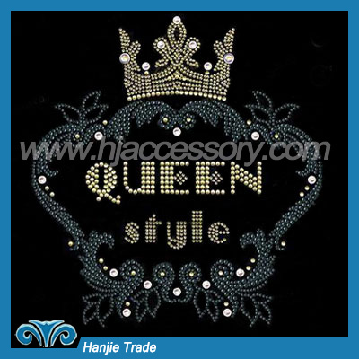 Wholesale Crystal Transfers With Queen Crown Design for T-shirt