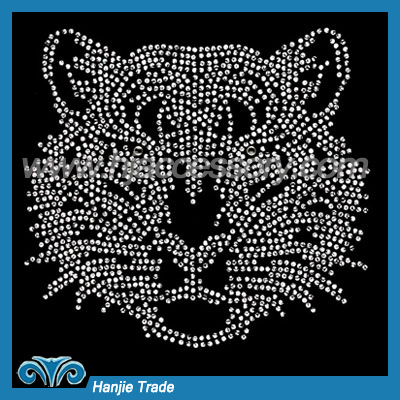 Custom DMC Hotfix Rhinestone Motif in Tiger Patterns for BAG