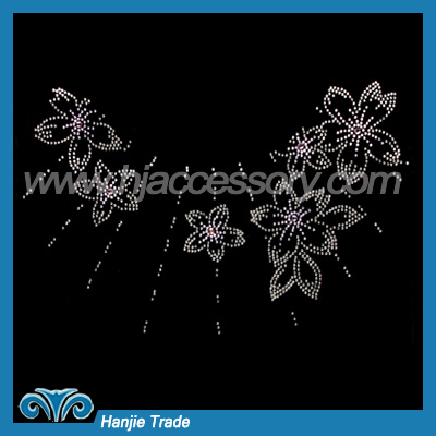 Hot-fix Rhinestone Transfers With Flower Design