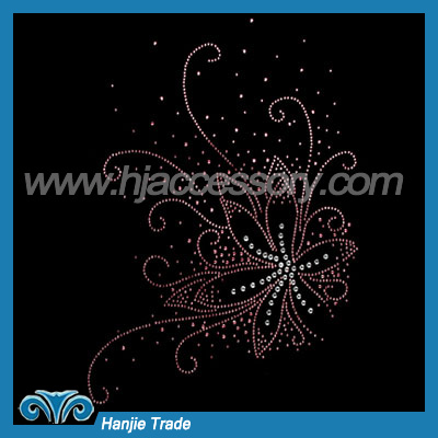 Hot-fix Rhinestone Transfers With Flower Design