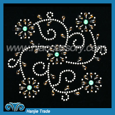 Hot-fix Rhinestone Transfers With Flower Design