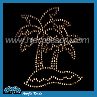 Hot-fix Rhinestone Transfers With Coconut tree Design