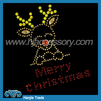 Crystal Rhinestone Transfer Motif for Christmas