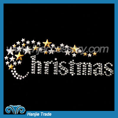 Crystal Rhinestone Transfer Motif for Christmas