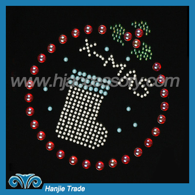 Crystal Rhinestone Transfer Motif for Christmas