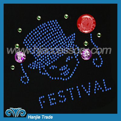 Crystal Rhinestone Transfer Motif for Festival