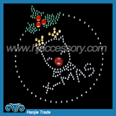 X-mas Crystal Rhinestone Transfer Motif for Garment Accessary