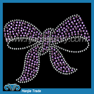 Latest Design Hot Fix Crystal Rhinestone Motif in Bow Design