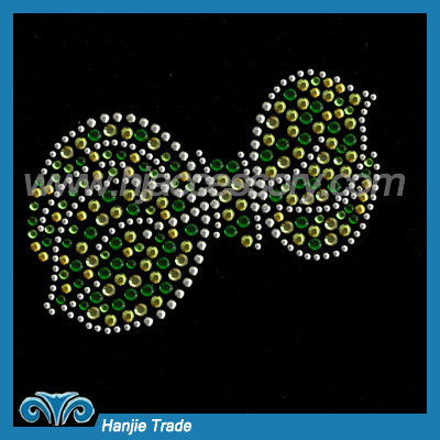 Latest Design Hot Fix Crystal Rhinestone Motif in Bow Design