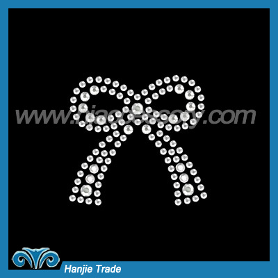 Latest Design Hot Fix Crystal Rhinestone Motif in Bow Design