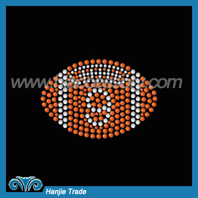 Trendy China A hot fix rhinestione motif with American football Design