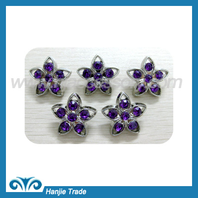 Acrylic Rhinestone Flower Buttons