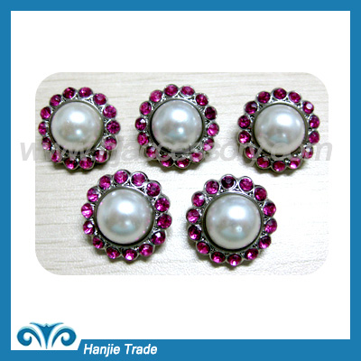 hot sale acrylic pearl rhinestone button