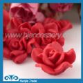 Red Fimo Polymer Clay Flower Loose Beads