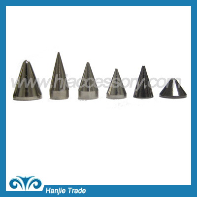 Bulk Silver Punk Cone Spikes Studs Screw Back in Shoes